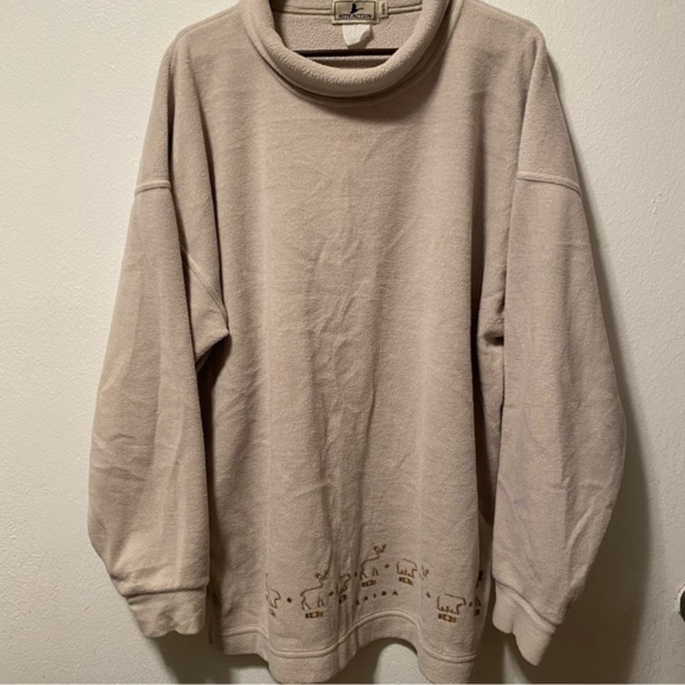 Attraction Sweatshirt Women’s Size XL Cowl Neck Pull Over Alaska Print
